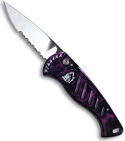 Piranha Fingerling Plum Automatic Knife (Mirror SER)