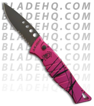 Piranha Amazon Hot Pink Automatic Knife (Black SER)