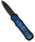 Piranha Blue Excalibur Double Action OTF Knife (Black PLN)