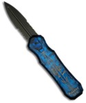 Piranha Blue Excalibur Double Action OTF Knife (Black SER)