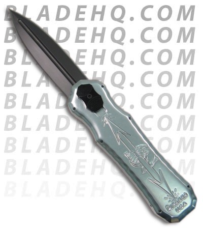 Piranha Silver Excalibur Double Action OTF Knife (Black / PLN)