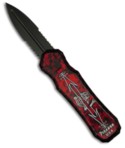 Piranha Red Excalibur Double Action OTF Knife (Black SER)