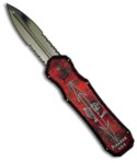Piranha Red Excalibur Double Action OTF Knife (Mirror SER)
