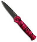 Piranha Mini-Guard Hot Pink Tactical Automatic Knife (2.9" Black Plain)
