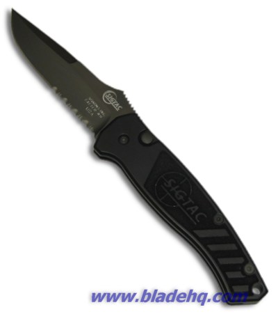 SigTac Automatic Tactical Knife w/ Drop Point (Black SER)
