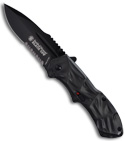 Smith & Wesson Black Ops Gray Spring Assisted Knife (Black SER) SWBLOP3S