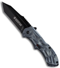 Smith & Wesson Black Ops Blue Spring Assisted Tanto Knife (Black PLN) SWBLOP3TB