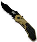 Smith & Wesson Desert MAGIC Spring Assist Drop Point Knife (Black SER) SWMP1BSD