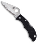 Spyderco Keychain Ladybug 3 Black FRN Manual Knife (Satin SER) LBKS3