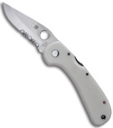 Spyderco Goddard Jr White Micarta Manual Knife (Satin SER) C18WMPS