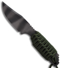Strider Knives PR Clip Point Fixed Blade Knife w/ Green Cord Wrapped (Tiger PLN)