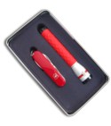 Victorinox Swiss Army Knife Red Camper Flashlight Combo 58525