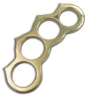 Woody Knuckles High Polish Brass EDC Four Finger Spike Knuckles