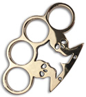 Woody Knuckles High Polish Brass Full Size 2-Skull Base Knuckles