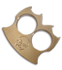 Woody Knuckles Double Diablo Brushed Brass EDC Two Finger Knuckles