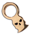 Woody Knuckles Skull Popper High Polish Brass Finger Knuckles