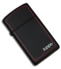 Zippo Lighter Slim Black Matte w/ Border 1618ZB