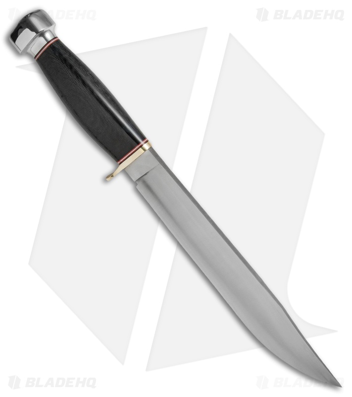 Bark River 1909 Michigan Bowie Fixed Blade Black Micarta w/ Swedge(10