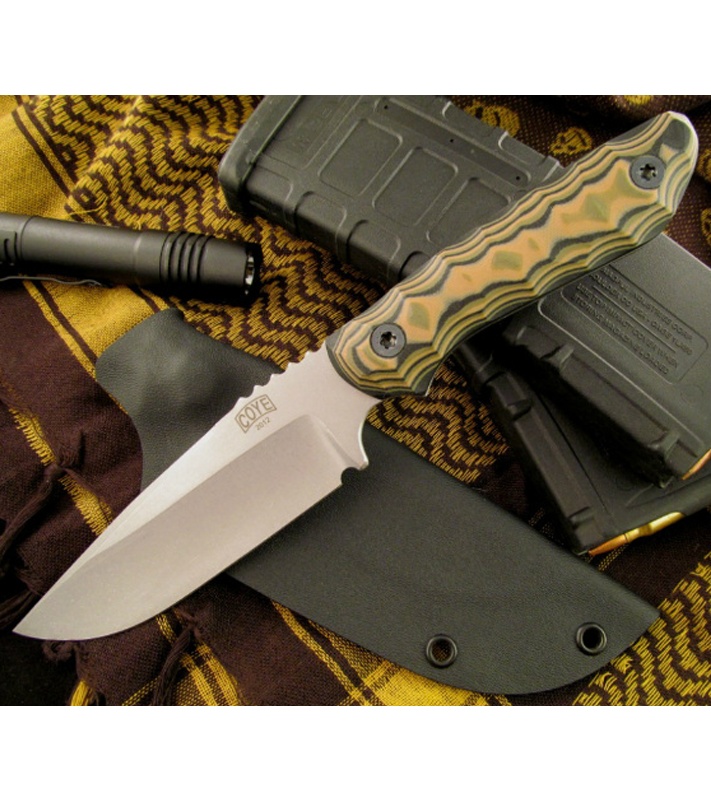 Bill Coye Knives Oscar Mike Custom Fixed Blade Knife (5" Satin Plain
