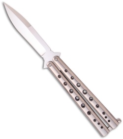 Chuck Gedraitis Knives Balisong #61 Titanium Butterfly Knife (4" Satin)