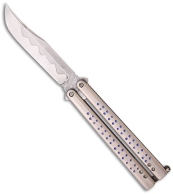 Chuck Gedraitis Knives Balisong #91 Titanium Butterfly Knife (4.25" Hamon)