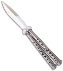 Chuck Gedraitis Knives Balisong #43 Titanium Butterfly Knife (4" Satin)