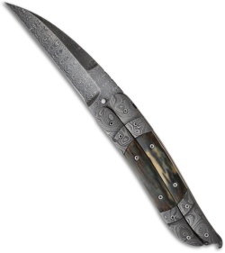 Corrie Schoeman Balisong Blued Mammoth Ivory Butterfly Knife (3.6" Damascus)