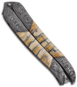 Corrie Schoeman Balisong Butterfly Knife w/ Mammoth Tooth (3.5" Damascus)
