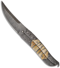 Corrie Schoeman Balisong Butterfly Knife w/ Mammoth Tooth (3.5" Damascus)