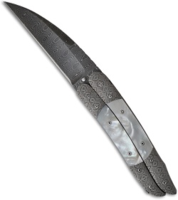Corrie Schoeman Balisong Mother of Pearl Butterfly Knife (3.5" Damascus)