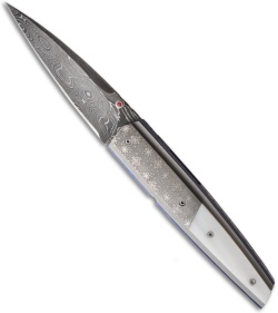 Corrie Schoeman Delete Folder Knife w/ Freshwater Pearl (3" Damascus)
