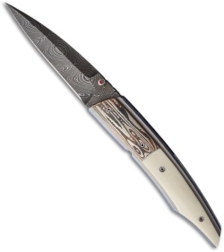 Corrie Schoeman X Tend Folder Knife w/ Warthog Tusk (3" Damascus)