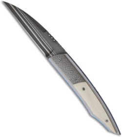 Corrie Schoeman X Tend Folder Knife w/ Warthog Tusk (3.13" Damascus)