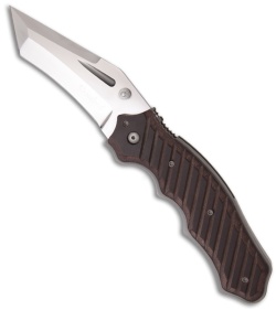 Custom Crawford Triumph Micarta Spring Assisted Opening Knife (3.5" Tanto)