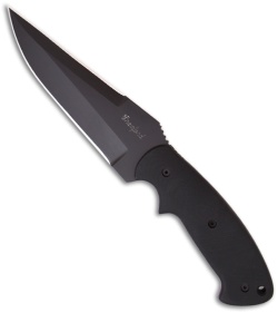 Custom Crawford Kasper Tactical Fixed Blade Fighter Knife (5" Black Plain)