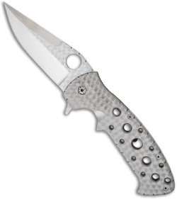 Custom Crawford Titanium Kasper Flipper Knife Folder (3.875" Satin Plain)