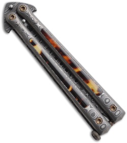 DDR Darrel Ralph Venturi V82 Tortoise Shell Butterfly Balisong Knife (Damascus)