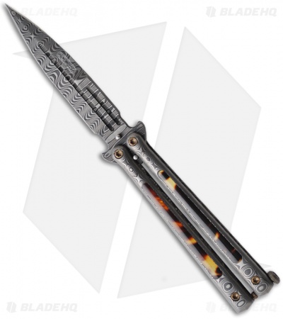 DDR Darrel Ralph Venturi V82 Tortoise Shell Butterfly Balisong Knife (Damascus)