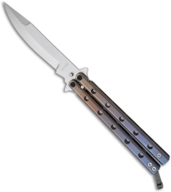 David Steier Knives Heat Anodized Titanium Butterfly Balisong Knife (4" Matte)