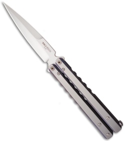 Protech Custom FlyFather Prototype Balisong Butterfly (Silver/Purple Titanium)