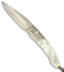 William Henry B15 PD Nautilus Folding Knife w/ Mother of Pearl (Damascus) 2007