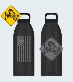 Maxpedition Liberty Bottleworks FLAG 32 oz. Aluminum Water Bottle (Black)