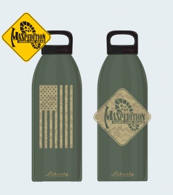 Maxpedition Liberty Bottleworks FLAG 32 oz. Aluminum Water Bottle (Woodland)