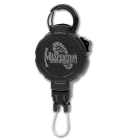Maxpedition Black Tactical Gear Retractor w/ Snap Ring (Large) RL1B
