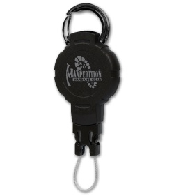 Maxpedition Black Tactical Gear Retractor w/ Snap Ring (Medium) RM1B