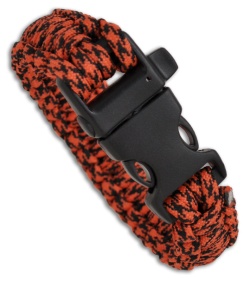 Paracord Survival Bracelet w/ Whistle Buckle (Orange)