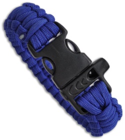 Paracord Survival Bracelet w/ Whistle Buckle (Blue)
