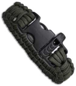 Paracord Survival Bracelet w/ Whistle Buckle (OD Green)
