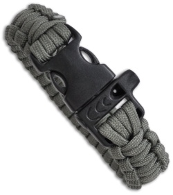 Paracord Survival Bracelet w/ Whistle Buckle (Foliage Green)