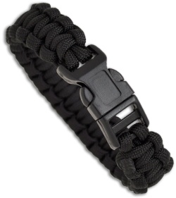 Knot Boys 5/8" Single Paracord Survival Bracelet (Black)